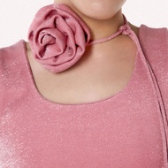 KNS Dok top - เสื้อสายเดี่ยวผ้ากลิตเตอร์กุหลาบ 2in1