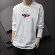 M-4XL Long Sleeve T Shirt Men Round Neck Fashion Long Sleeve Tees Men Casual T-shirt Clothing