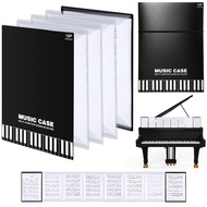 4/8 Pages Expandable Sheet Music Folder Music Storage Holder A4 Size 8/16 Pockets Black Music File F