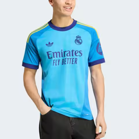 Adidas genuine clover men's Real Madrid football short sleeved T-shirt KC3983
