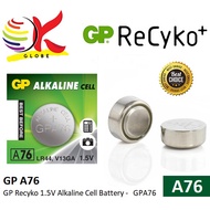 GP RECYKO ALKALINE A76 / LR44 1.5V BUTTON CELL BATTERIES BATTERY - GPA76