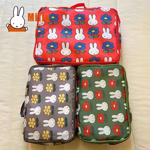 Kawaii Miffy Travel Packing Cubes Cute Foldable Organizers Waterproof Lightweight Compact Storage Ba