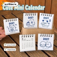 WELLNPH 2026 Desk Calendar, Mini Cartoon Coil Calendar,  Portable Calendar Plan Book Desktop Ornamen