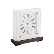 Rhythm (RHYTHM) Citizen table clock radio clock analog wooden white (glossy) CITIZEN Mariage 706 4RY706-003