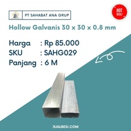 Besi Hollow Galvanis 30 x 30 x 0.8 mm