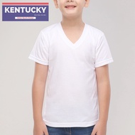 Kentucky Plain White V-Neck T-Shirt for Kids Unisex