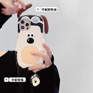 For OPPO A5 A7 A9 A31 A32 A52 A53 A55 A56 A93 A96 A97 F5 F9 F11 R9S R11S R15 R17 Reno 3 4 5 6 7 8 Pro 5G Casing Cute 3D Cartoon Animals Dog Soft Silicone Case Cover With Pendant