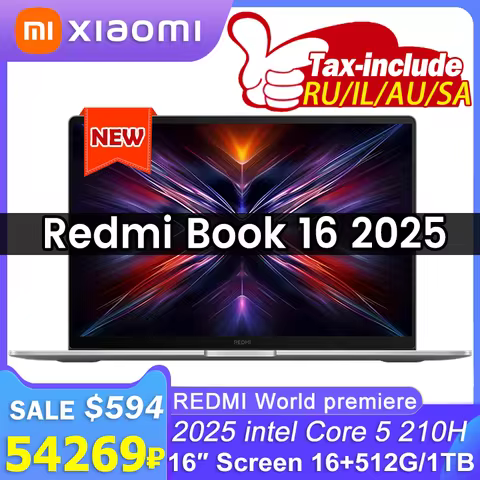 REDMI BOOK 16 2025 intel Core 5 210H Processor 16/32GB RAM 512G/1TB SSD 16inch FHD 60Hz Screen