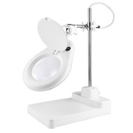 2.3x/5D/127mm工作型XY支臂LED護眼檯燈放大鏡座式平台【E045-2】