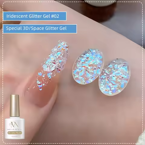 MIANEL 2026 Summer New Holographic Glitter Nail Gel - Ultra Sparkle, Dazzling Sequins, Brilliant Shi