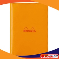 Rhodia PU Leather Cover Orange (A5 5mm Graph Notebook with Staple Binding and Orange) RHODIA cfa5puc