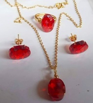 10k gold jewelry set with Russian stones