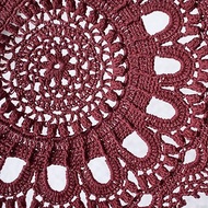 桌巾 | 桌巾 桌旗 | 居家佈置 | Burgundy lace crochet coaster Table place mat | Doily 茶道配件|