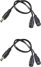 DC Y 5.5mm x 2.1mm Splitter Cable 1 Male to 2 Female DC Power Extension Adapter Cable for Surveillan