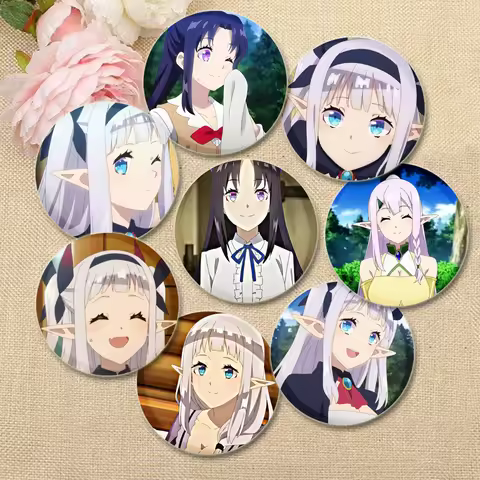 Anime Isekai Nonbiri Nouka Pins Cute Cartoon Badge Handmade Tinplate Brooches Breastpin for Backpack