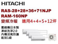 *~新家電錧~*  日立《變頻冷暖》1對4分離式冷氣 RAM-160NP/RAS-28NJP1