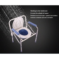 เก้าอี้นั่งถ่าย อาบน้ำ อลูมิเนียม 2 IN 1 เก้าอี้ขับถ่าย แบบพับได้ ปรับความสูงได้ adjusted to 6 level Patient Toilet Chair โครงอลูมิเนียมอัลลอยด์ น้ำหนักเบ