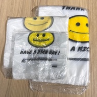 100pcs Smile Face Thank You Have A Nice Day Plastic Bag Shopping Plastik Murah