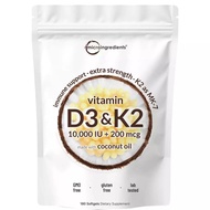 Micro Ingredients Vitamin D3 K2 Supplement 180 Softgels