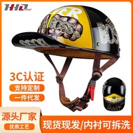 Motorcycle Helmet Half Helmet Summer Men Women Retro Harley Electric Motorcycle Baseball Cap Scoop H