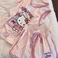 Pink striped Hello Kitty pajamas