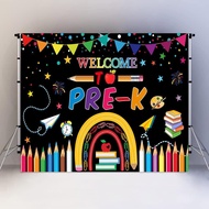 Welcome Back to Pre-K Backdrop for Kids Children Preschool First Day Kindergarten Classroom Supplies