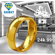 【Hot Sale+24Hours Delivery】24K Gold 999 Literally Smooth K Gold Ring Adjustable Opening Ring