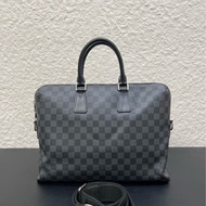 LV路易威登Damier Graphite黑棋盤格馬蹄包手提公文包