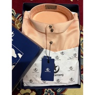 Baju Melayu Orange Peach Bulan Bintang 2022