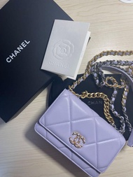 Chanel 19 WOC Brand New 全新 手袋 大熱粉紫色 小羊皮 非常軟熟 
