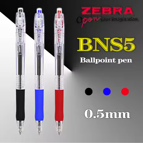 3/5/10PCS Japan ZEBRA Ballpoint Pens BNS5 Refill SH-0.5 0.5mm Push Type Kawaii Stationery Back To Sc