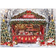 7x5ft Christmas Hot Cocoa Bar Photography Backdrop Candy Shop Winter Snowman Scene Xmas Tree Chocola