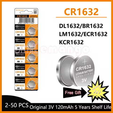 New 3V 120mAh CR1632 Coin Cells Batteries CR 1632 DL1632 BR1632 LM1632 ECR1632 Lithium Button Batter