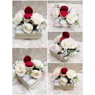 gubahan bekas cincin risik/tunang/nikah-single ring(cream)