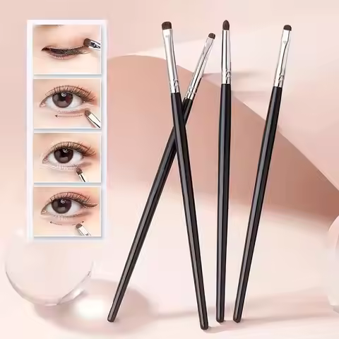 4Pcs Eye Smudge Brush, Fine Soft Makeup Tool, Eyeshadow Brush Set Eyeliner Brush For Blending Eyesha