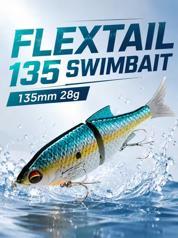 Hunthouse FLEXTAIL 135 Swimbait Fishing Lure 135mm/28g 2Section Hard Bait Sinking Saltwater Artifici