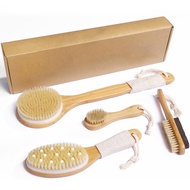Hot-selling Bristle Body Brush Set Exfoliating Body Dry Brush Facial Massage Brush Exfoliating Mount