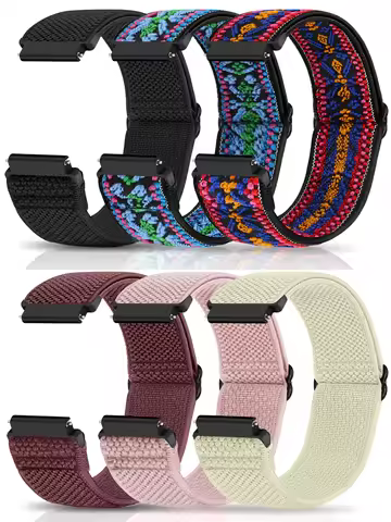 20mm/22mm watch strap For Amazfit GTS-GTR-4-3-2-2e-Mini-Pro-stratos 3 Adjustable Elastic Nylon Brace