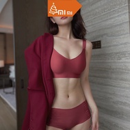 [M-XXXL] Hot Women sexy Side Support Boost Push Up Wireless Adjustable Bra Set set Big Cup Panty
