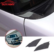 Soft Carbon Fiber Hood Both Side Triangle Trim Sticker For Honda N-Box JF3 JF4 2017-2021 Car Accesso