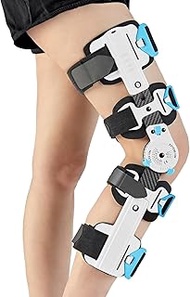 RISURRY Hinged ROM Knee Brace- Carbon Fiber Post Op Knee Immobilizer Adjustable Leg Braces Support for ACL, PCL, MCL Injury, Meniscus Tear, Arthritis, Medical Orthopedic Rehab（Inflatable Airbag）