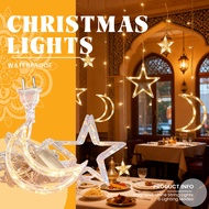 Lampu Raya Moon Star Plug LED Fairy Light 8 Modes Waterproof Kelip Kelip Garden Christmas Lights