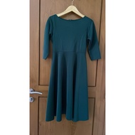 HIJAU Green Dress Midi Green Christmas Dress/