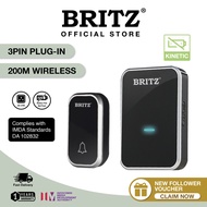[NO NEED BATTERY] BRITZ Wireless Kinetic Self-Powered Doorbell Door Bell SET [Plug-In] [K638AC]  / FREE Adhesive Tape