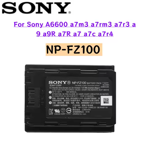 Original NP-FZ100 NPFZ100 NP FZ100 Battery for Sony A6600 a7m3 a7rm3 a7r3 a9 a9R a7R a7 a7c a7r4 Bat
