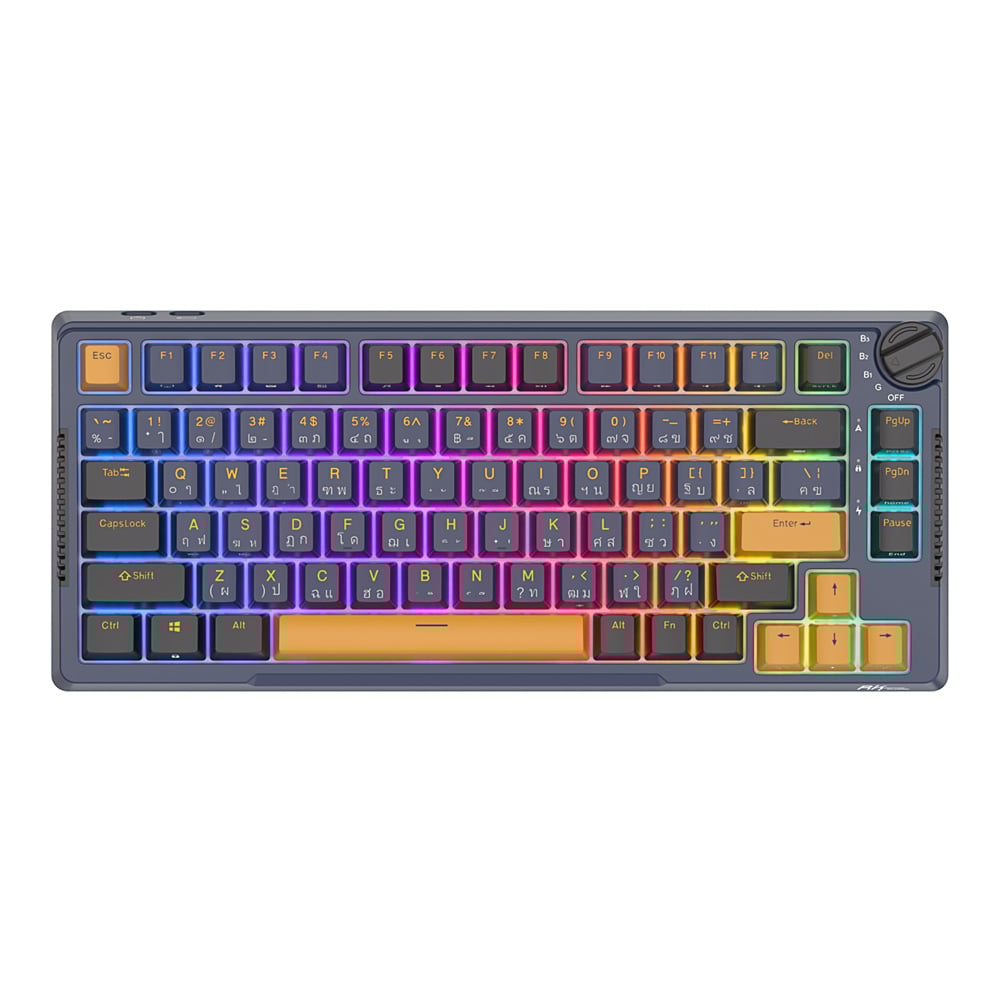 WIRELESS KEYBOARD (คีย์บอร์ดไร้สาย) ROYAL KLUDGE RKH81 RK SKY CYAN SWITCH RGB EN/TH