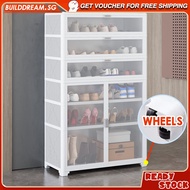 Aluminium Alloy Shoe Cabinet Shoe Rack with Wheels &amp; Magnetic Door Home Multilayer Storage Cabinet Balcony Shoe Cabinet - Sunproof &amp; Waterproof &amp; Antirust