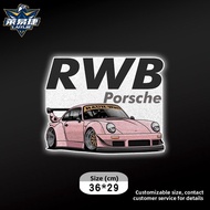 Porsche RWB Modified Car Sticker Reflective Door Body Decal Window Rear Glass Stick for Car Lovers 9