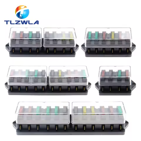 4/6/8/12 Way Car Fuse Box Car Fuse Holder Car Truck Auto Blade Fuse Box with 4/6/8/12 Fuses for 12V 
