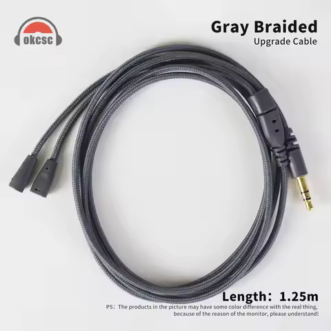 OKCSC HIFI Earphones Cable 3.5mm Oxygen Free Copper Gold-plated Plug for SENNHEISER IE80s IE80 IE8i 